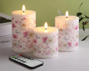 شمع های زیبا با طرح گل ساخته شده با پارافین گل