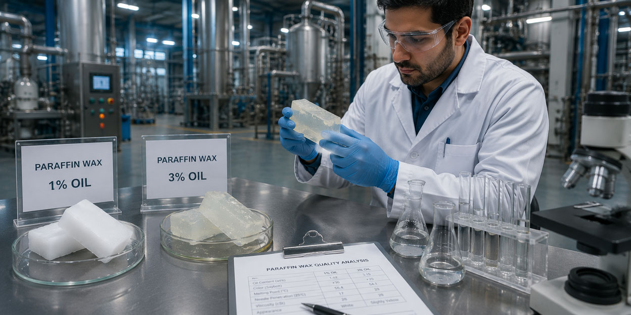 Examining the difference in oil content and quality of 1% and 3% paraffin in the quality control process