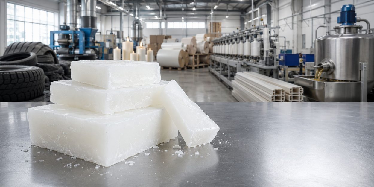 Industrial applications of paraffin wax in the rubber, candle, paper and textile industries